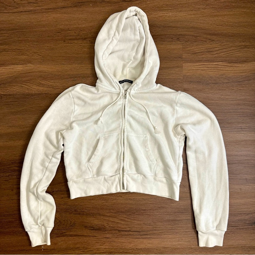 Brandy Melville Tops White Hoodie Jacket
